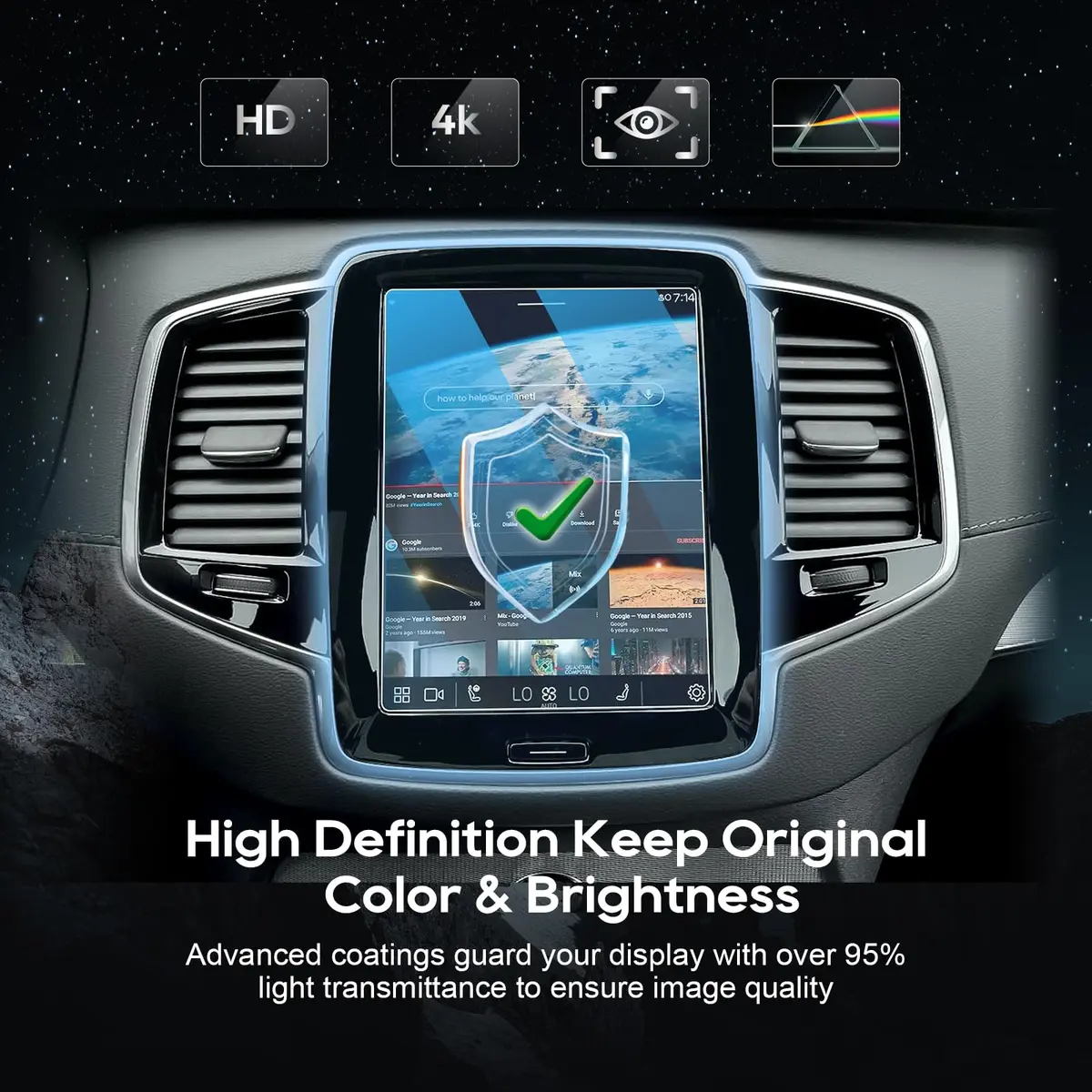 LFOTPP 8.7 Inch Tempered Glass Screen Protector for Volvo V90 XC90 S90 V60 XC40 XC60 | 9H Hardness, High Clarity, Anti-Scratch - view 5