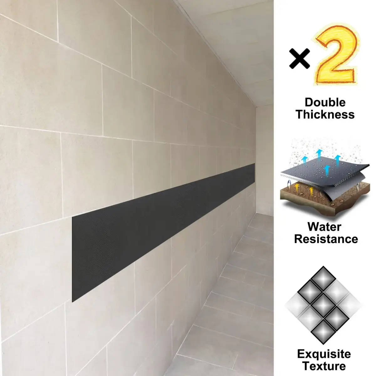 AMPULLA Garage Wall Protector Car Door Protectors Ultra Thick Foam Wall Bumper 200cm (79") | Double Thickness Protection - view 3