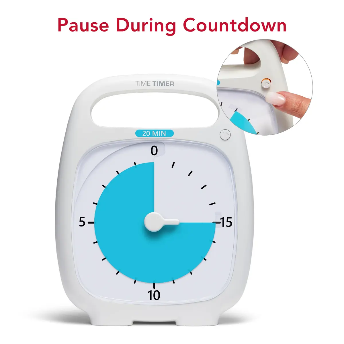 TIME TIMER Plus 20 Minute Desk Visual Timer | Silent Countdown for Classroom & Office (White) - view 5