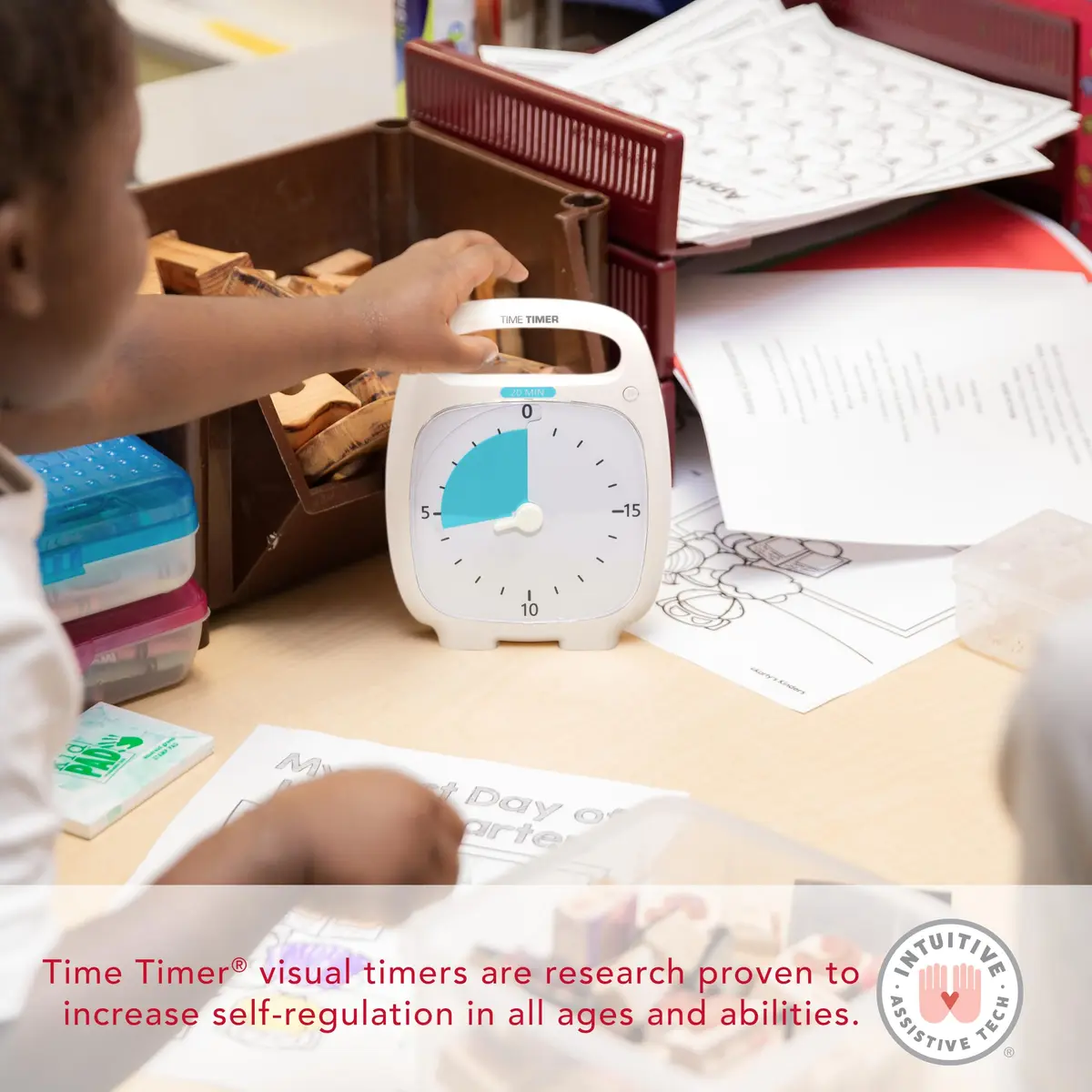 TIME TIMER Plus 20 Minute Desk Visual Timer | Silent Countdown for Classroom & Office (White) - view 4