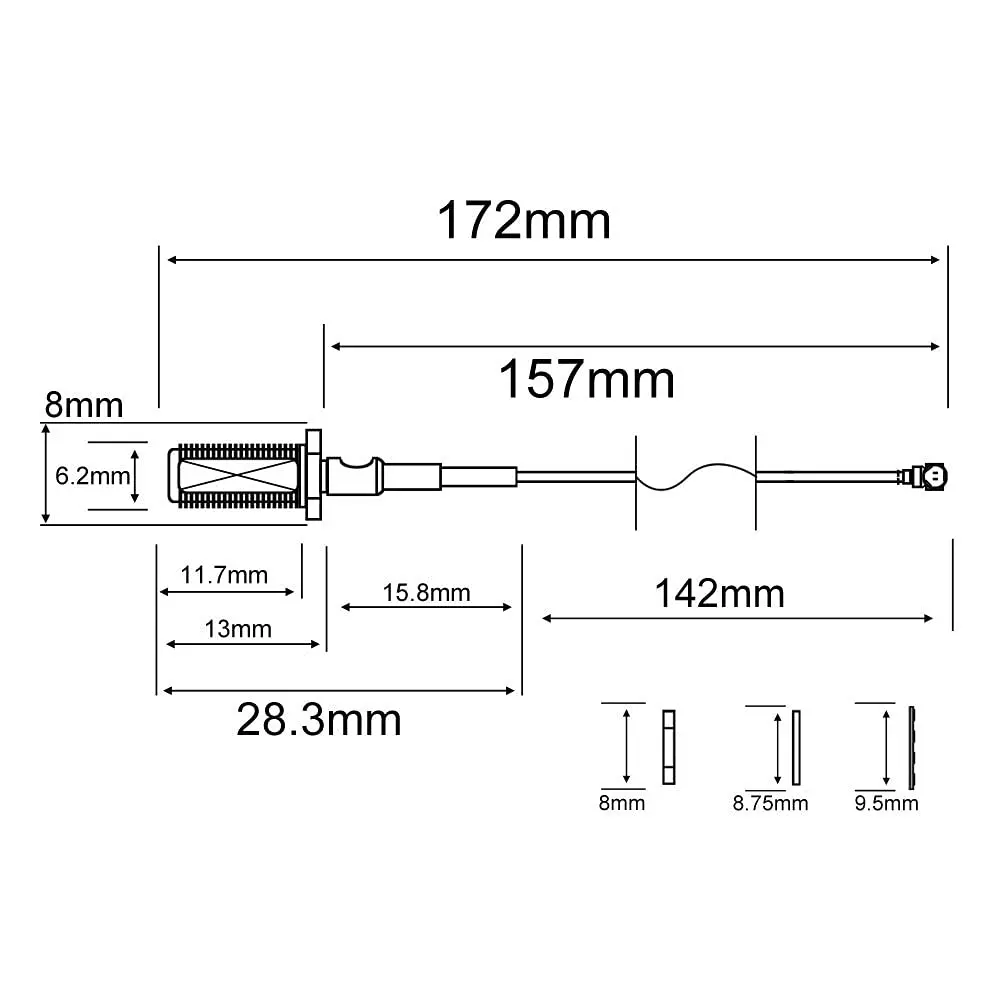 onelinkmore U.FL to SMA Female Pigtail Cable 15cm | RF Coaxial, 50Ω, 6000MHz, 5-Pack - view 3