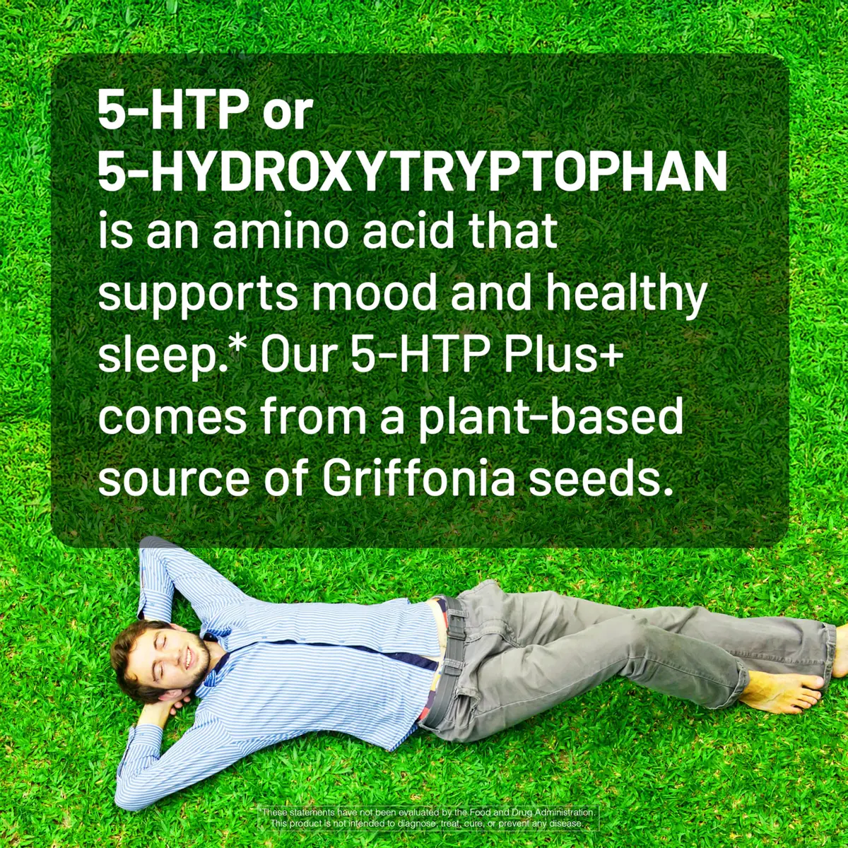 NatureWise 5-HTP 200mg Supplement, Mood & Sleep Support, 60 Vegan Capsules | Vegan, Plant-Based, USA Sourced - view 7