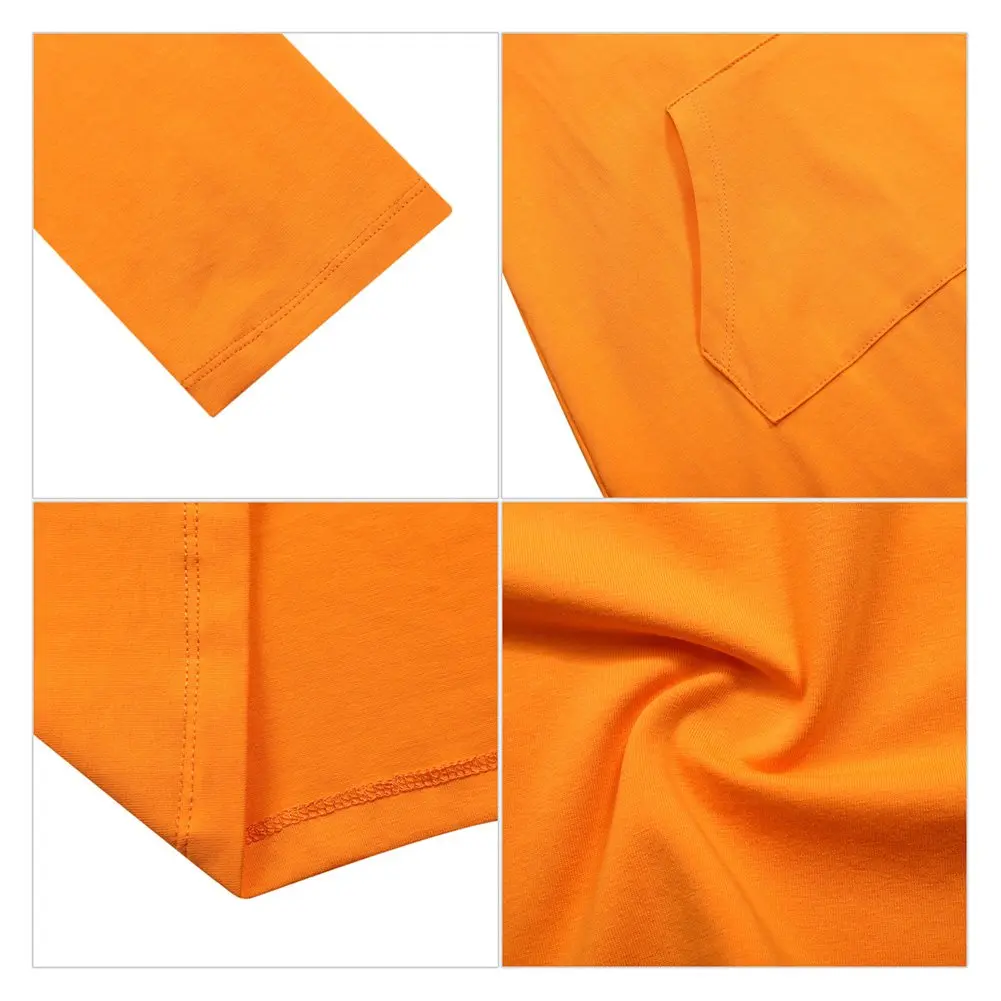 MISSKY Women 3 4 Sleeve Pocket Slim Sweatshirt Pullover Hoodies Dress (M,Orange) | Casual Slim Fit - view 5