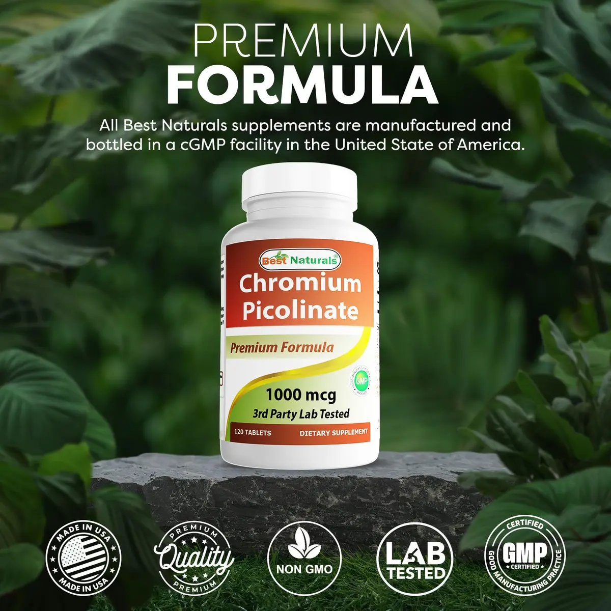 Best Naturals Chromium Picolinate 1000 mcg | 2 Pack of 120 Tablets for Metabolism Support in India - view 5