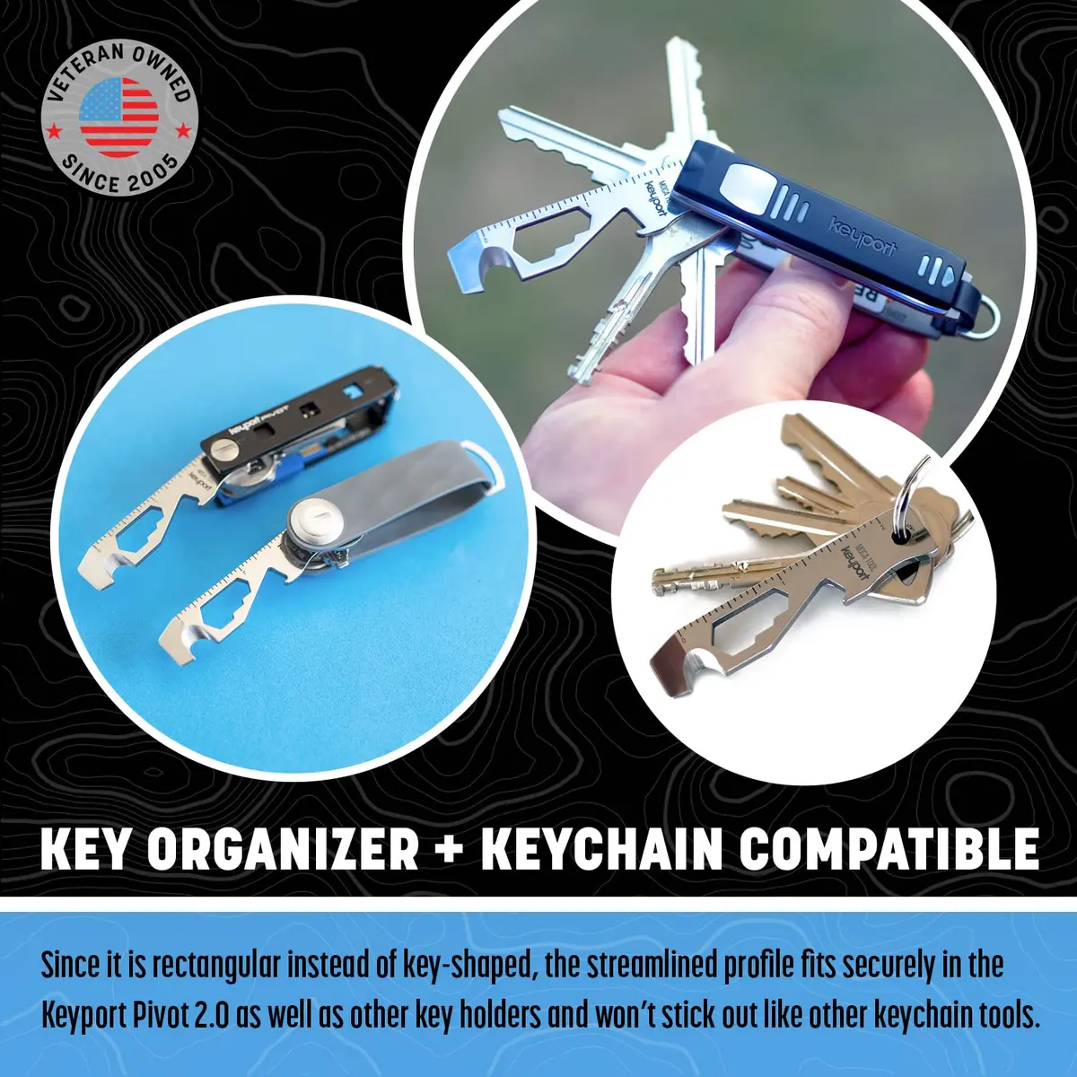 Keyport MOCA 10-in-1 Keychain Multitool - Flat EDC Key Tool - Silver | 2.7" (6.86 cm) Ruler & Wrench Set - view 5