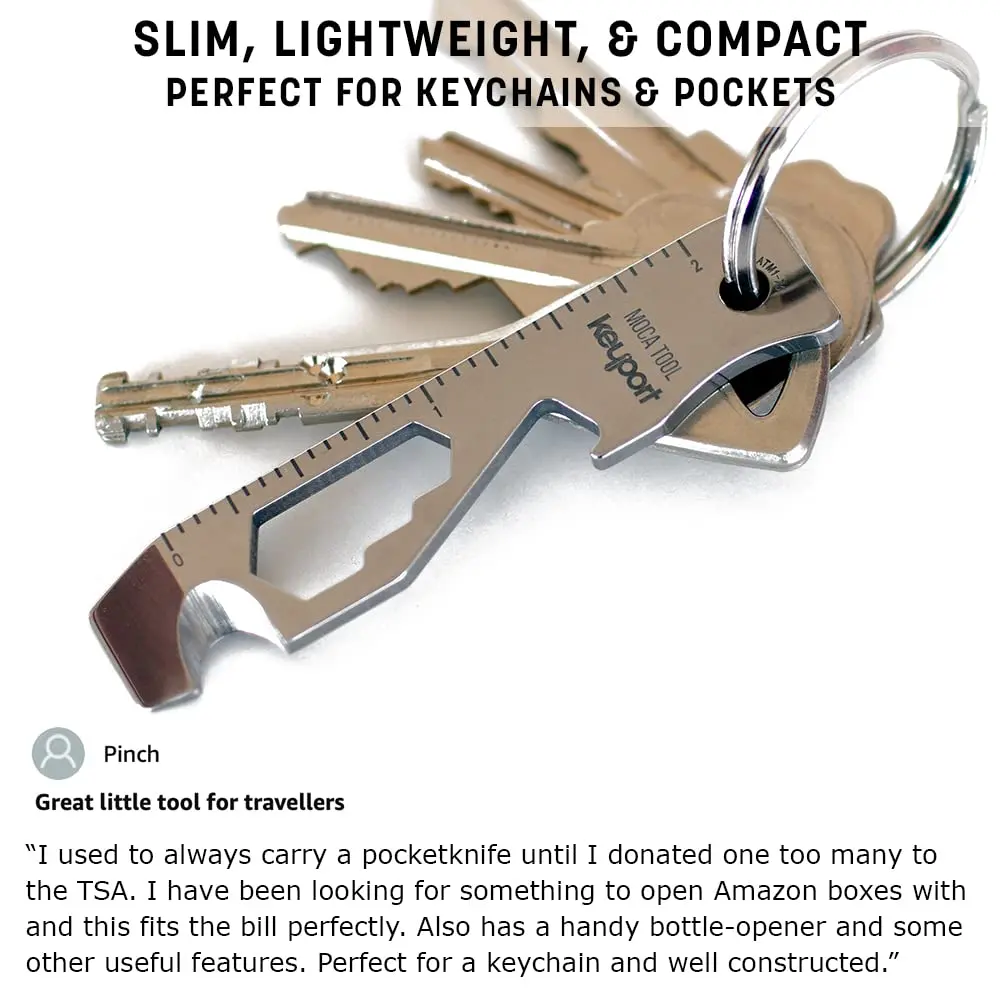 Keyport MOCA 10-in-1 Keychain Multitool - Flat EDC Key Tool - Silver | 2.7" (6.86 cm) Ruler & Wrench Set - view 8