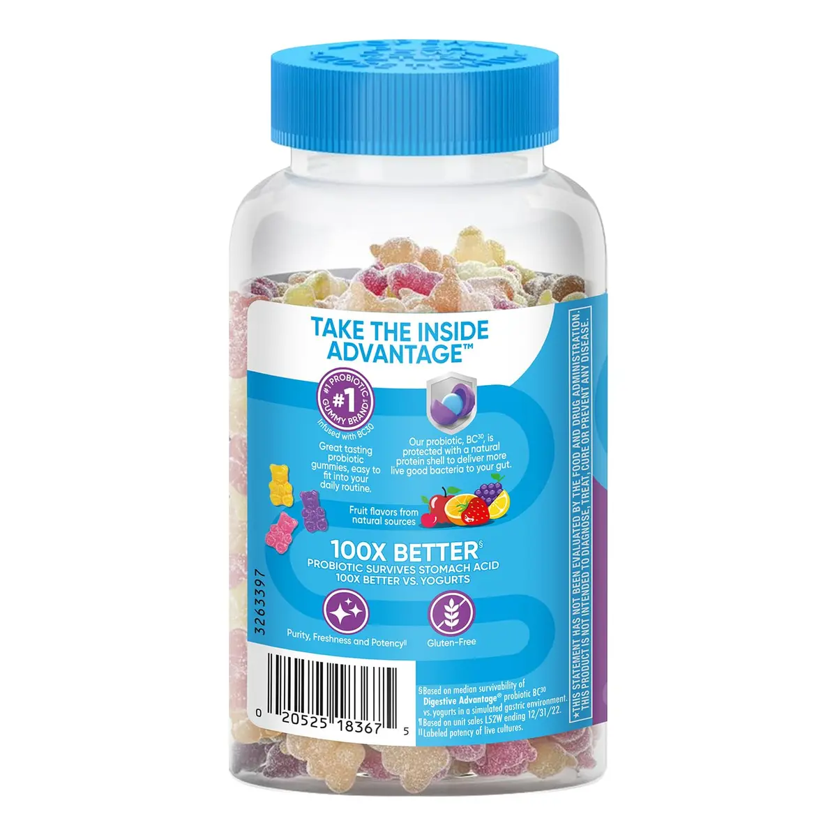 Digestive Advantage Probiotic Gummies 80 Count (2 Pack) for Digestive & Immune Support | Delicious Fruit Flavors - view 8