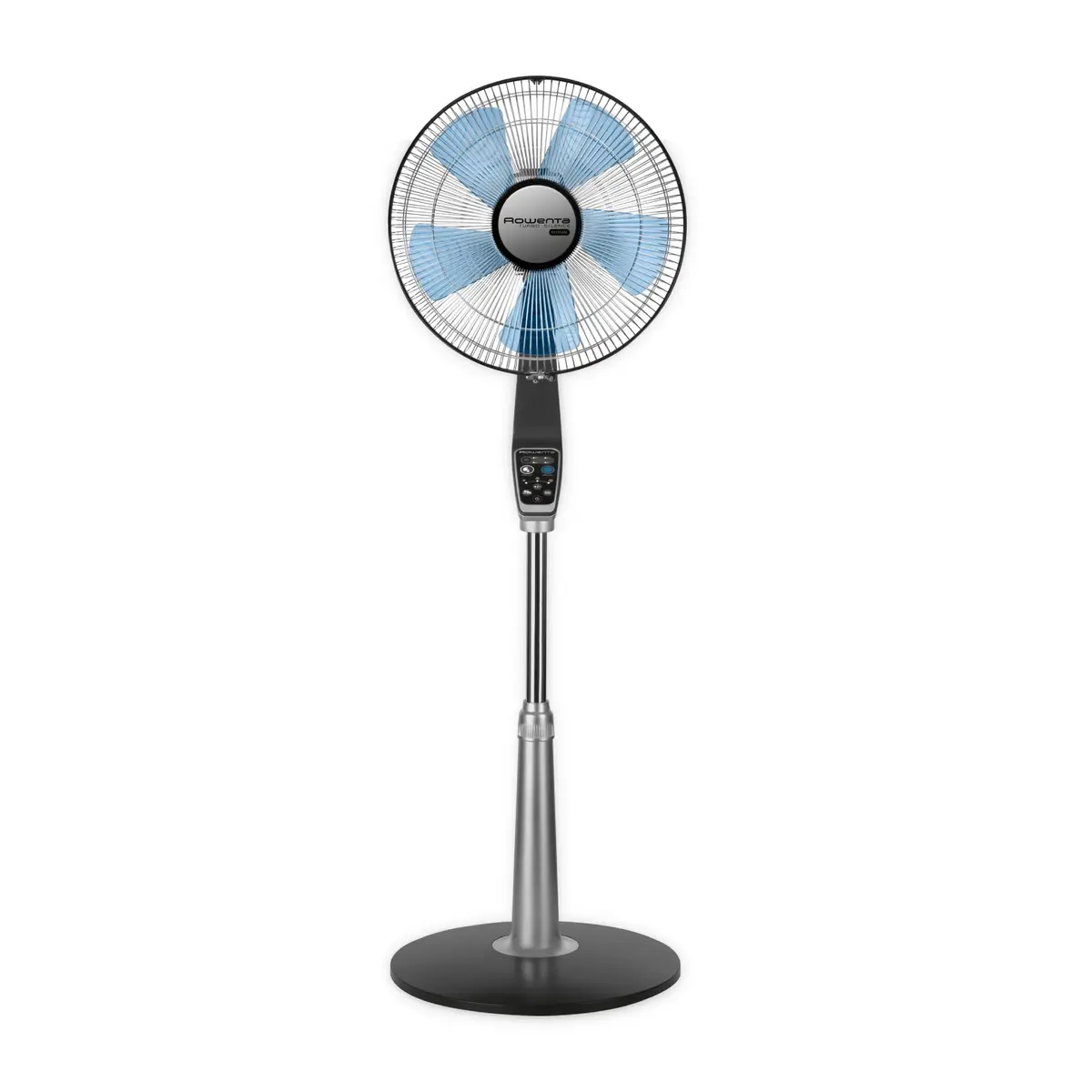 Rowenta Turbo Silence Extreme Table Fan 30cm (12") | Ultra Quiet 35dB(a) 5-Speed Oscillating Fan with Remote — Silver / Floor - main product image