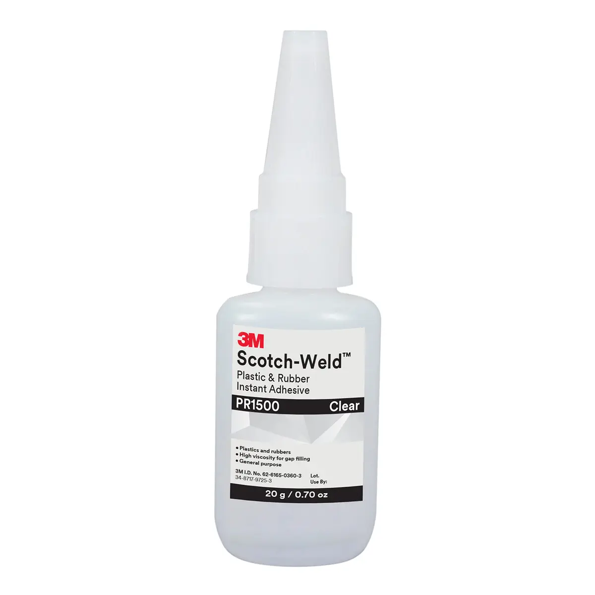 3M Scotch-Weld PR1500 Plastic & Rubber Instant Adhesive 20 Gram (0.676 Fl Oz) | Bonds Difficult Substrates - main product image