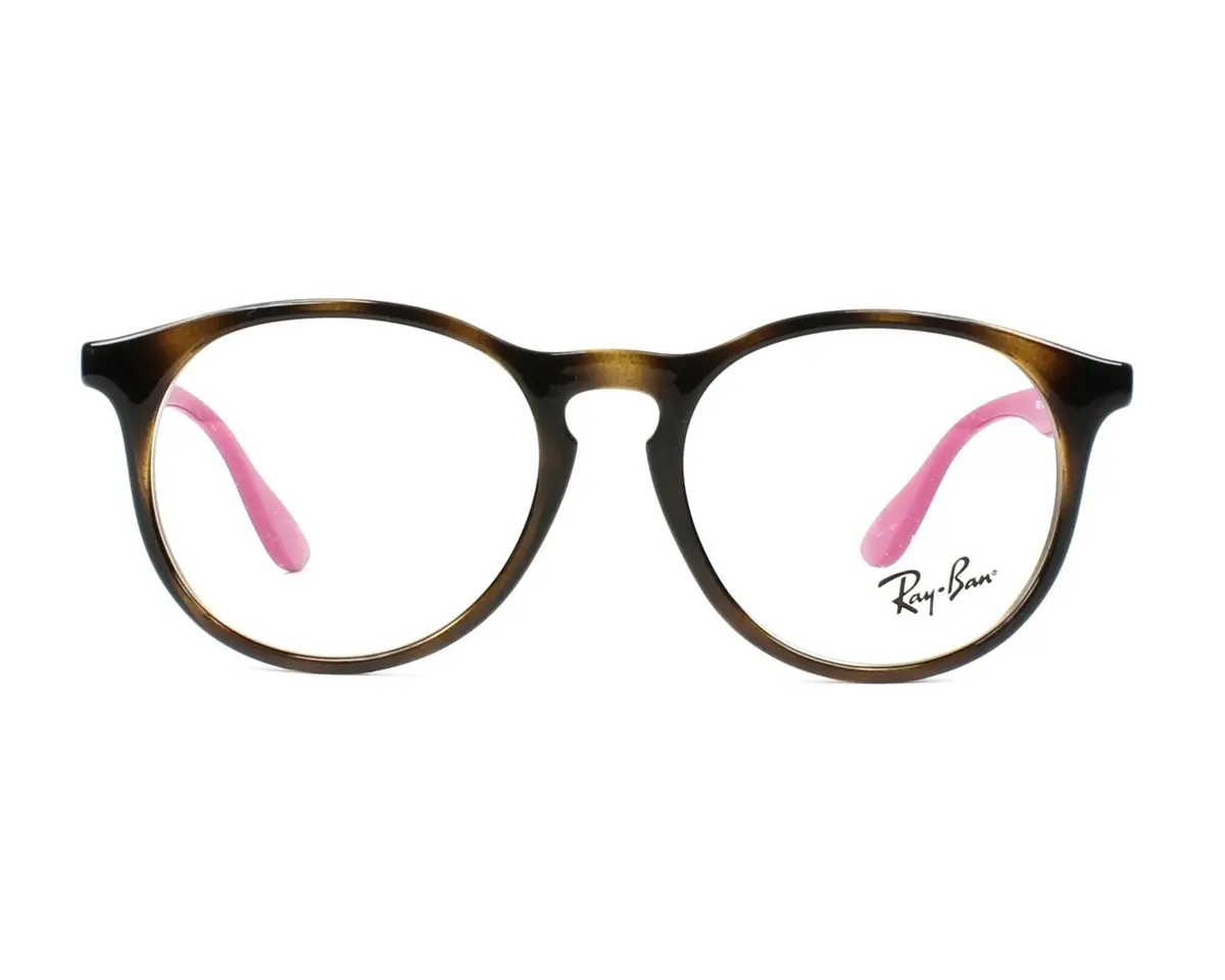 Ray-Ban RY1554 Kids' Prescription Eyeglass Frames 46 mm | Round Havana/Pink for Children - view 2