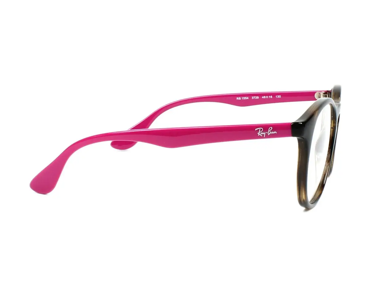 Ray-Ban RY1554 Kids' Prescription Eyeglass Frames 46 mm | Round Havana/Pink for Children - view 3