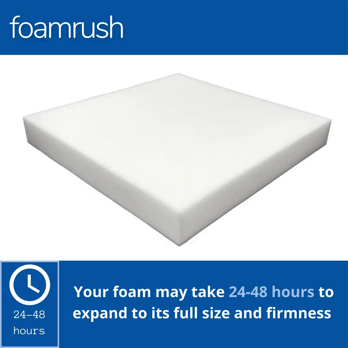 FoamRush 1" x 25" x 25" Upholstery Foam High Density Firm Support | Durable Cushion for Seating (70-120 chars) - view 2
