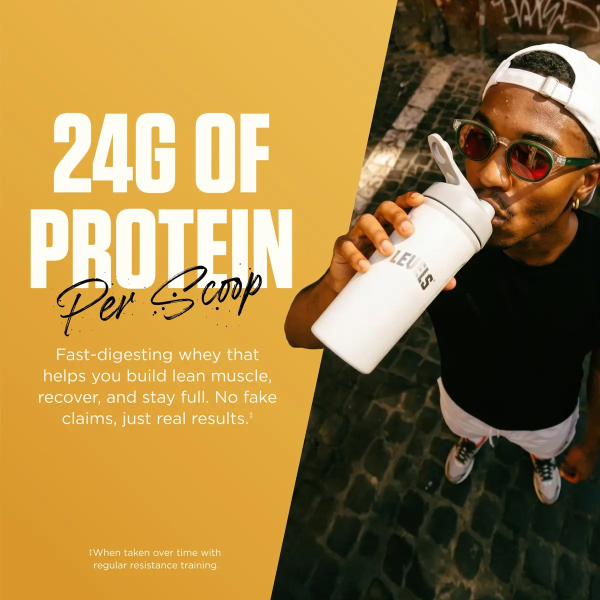 Levels Nutrition Grass Fed Whey Protein Powder Vanilla Bean 0.91 kg (2 lb) | 24g Protein Per Scoop, Clean Ingredients - view 5