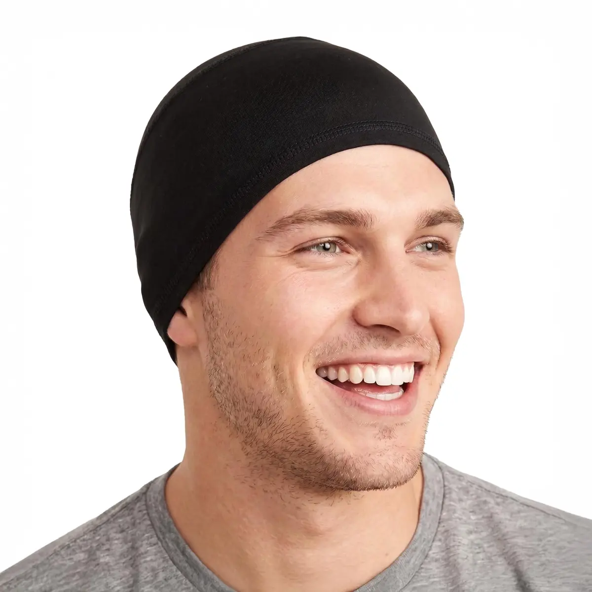 Tough Headwear Black Skull Cap Beanie - Helmet Liner for Men & Women - UPF 50+ Sun Protection - Fits 55.9-61.6 cm - main product image