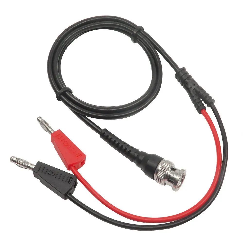 Amadget Coaxial Cable BNC Male to Dual Banana Plug Test Lead | 50Ω Impedance, 120cm Line - main product image