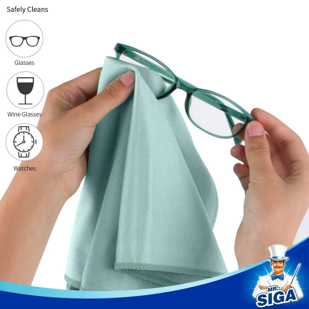 MR.SIGA Ultra Fine Microfiber Cloths for Glass, Pack of 12, 35 x 40cm | Scratch-Free, Lint-Free, Machine Washable - view 5