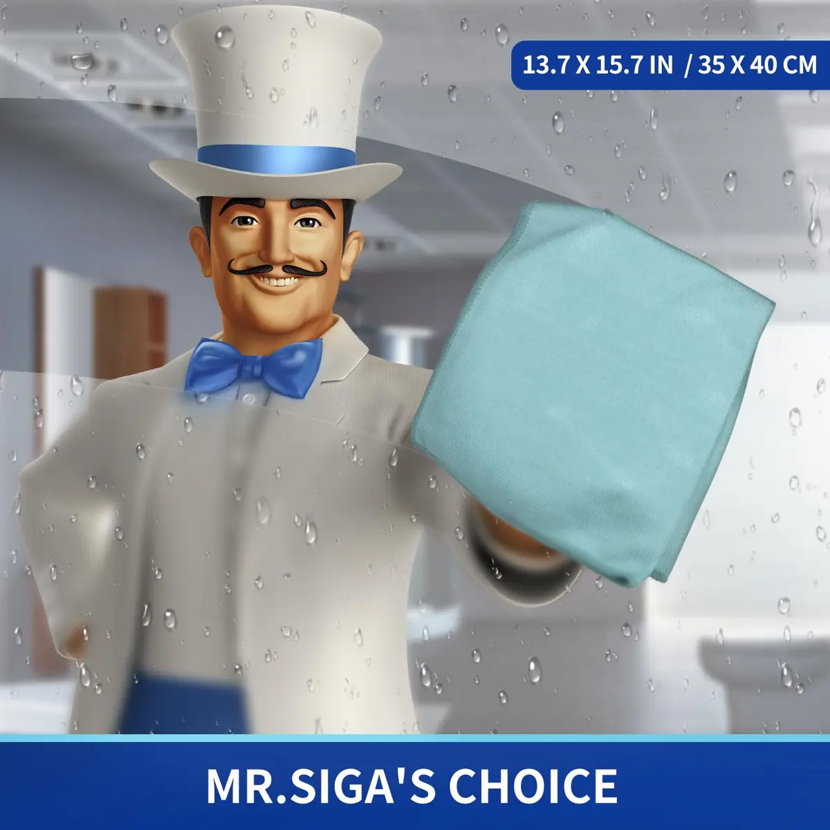 MR.SIGA Ultra Fine Microfiber Cloths for Glass, Pack of 12, 35 x 40cm | Scratch-Free, Lint-Free, Machine Washable - view 2