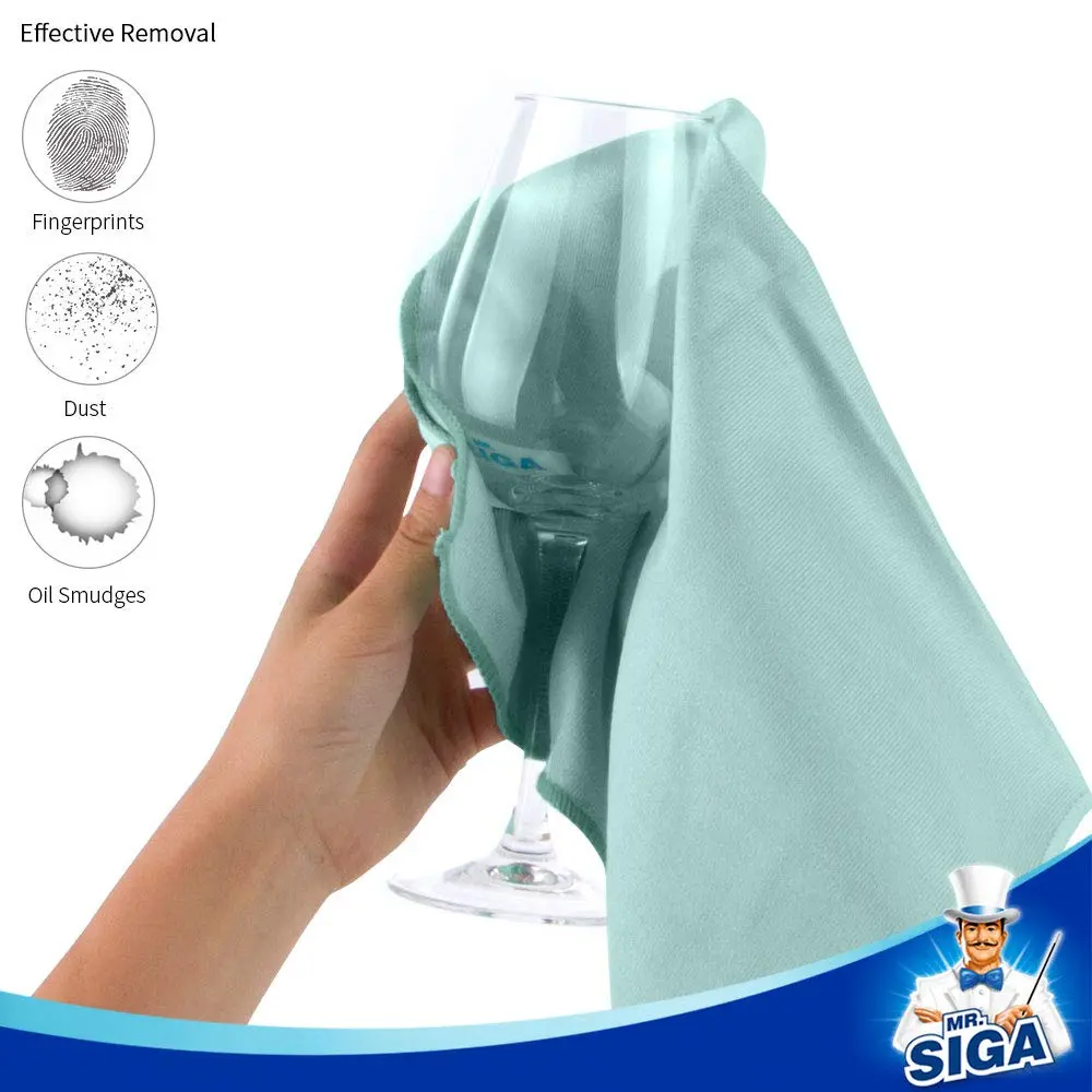 MR.SIGA Ultra Fine Microfiber Cloths for Glass, Pack of 12, 35 x 40cm | Scratch-Free, Lint-Free, Machine Washable - view 3