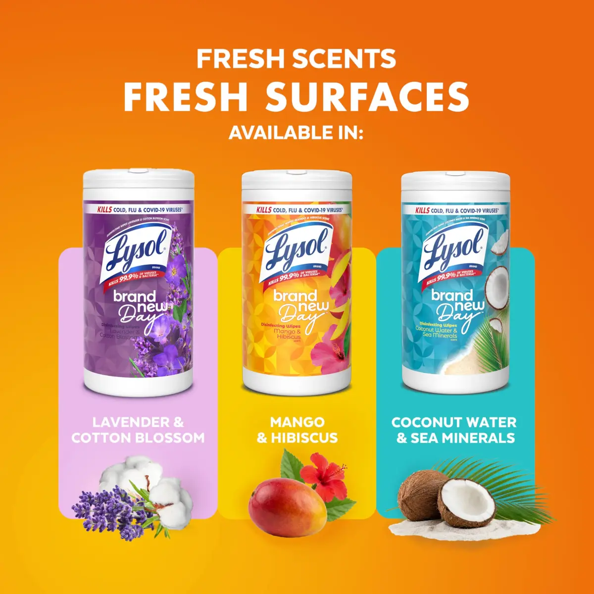 Lysol Disinfecting Wipes Multi-Surface Cleaner Mango 80 ct | Kills 99.9% of Viruses & Bacteria - view 6