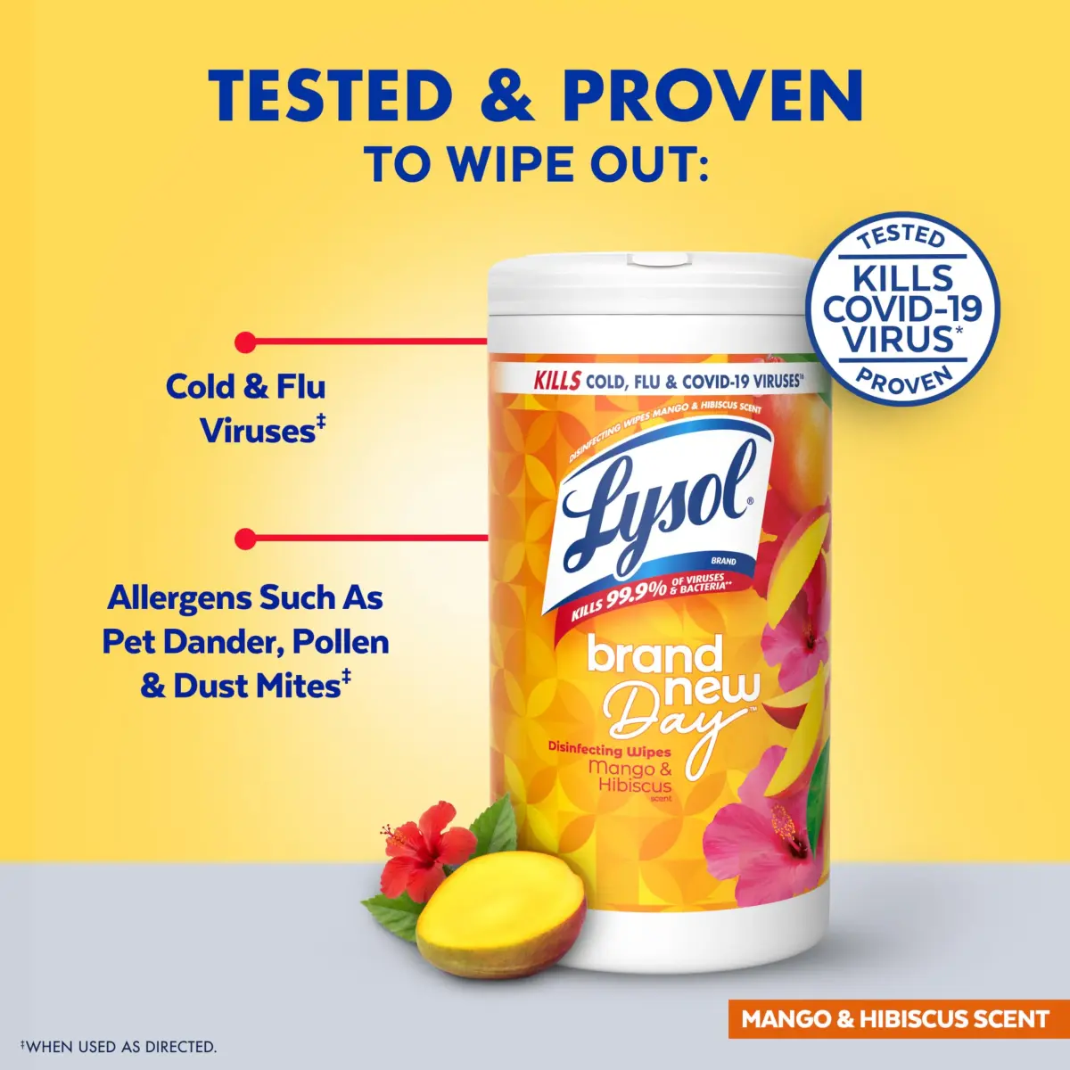 Lysol Disinfecting Wipes Multi-Surface Cleaner Mango 80 ct | Kills 99.9% of Viruses & Bacteria - view 2