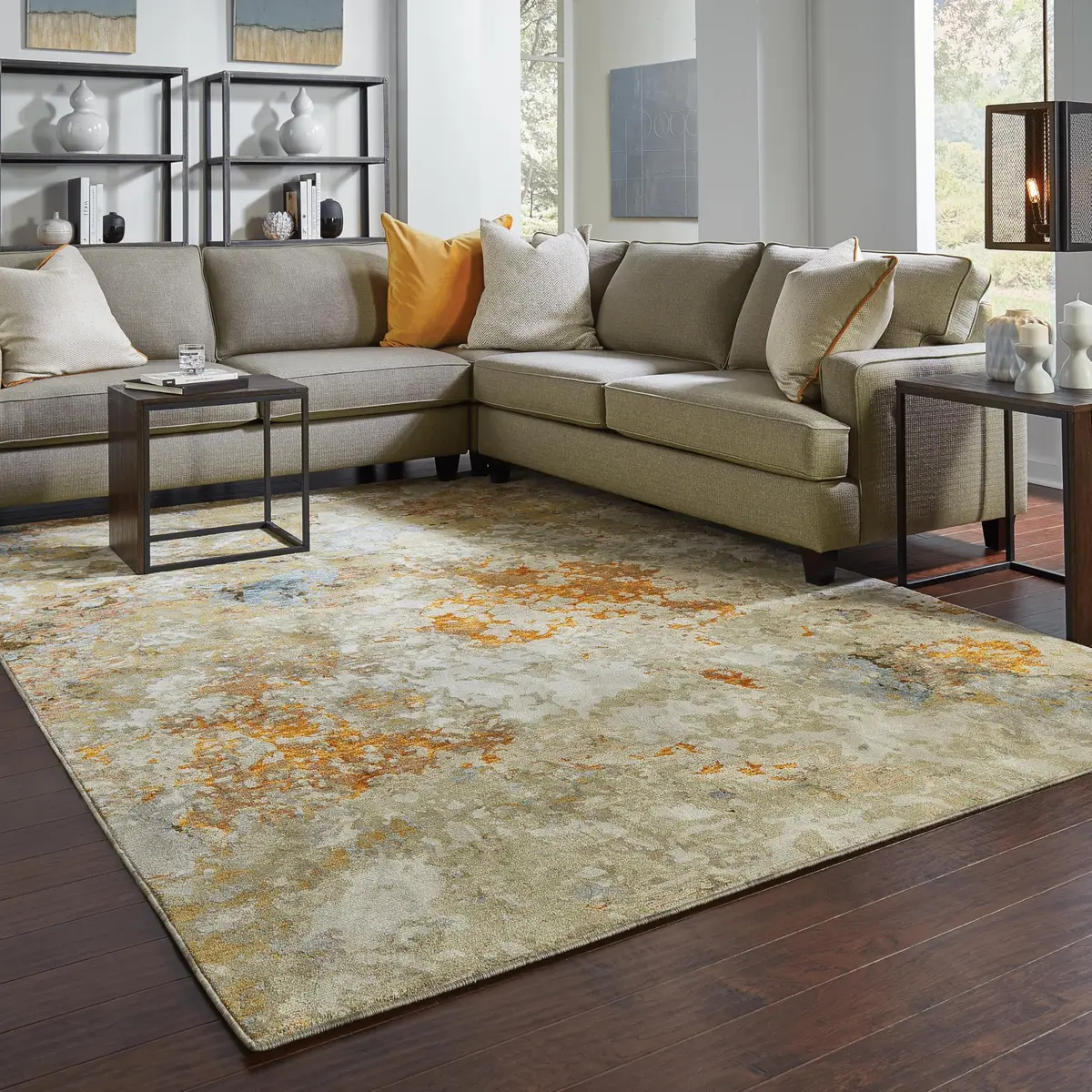 Oriental Weavers Evolution Area Rug 5' x 8' | Gold/Beige Natural Landscape Design - view 6