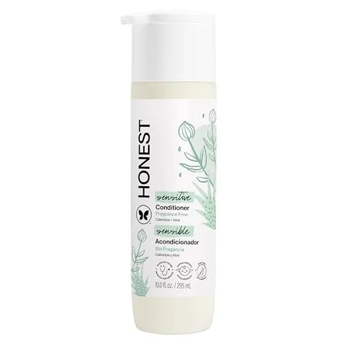 The Honest Company Silicone-Free Conditioner, Fragrance-Free, 10 fl oz (295 ml) | Hypoallergenic Formula for Sensitive Skin - main product image