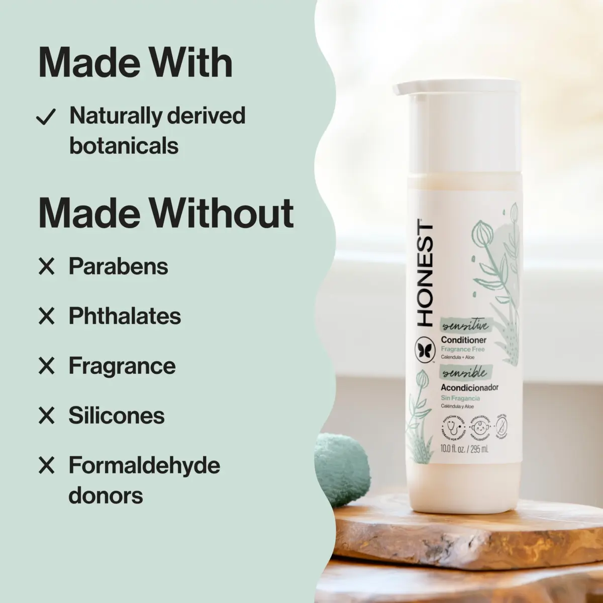 The Honest Company Fragrance-Free Conditioner 295ml (10 fl oz) | Hypoallergenic & Tear-Free for All Hair Types - view 4