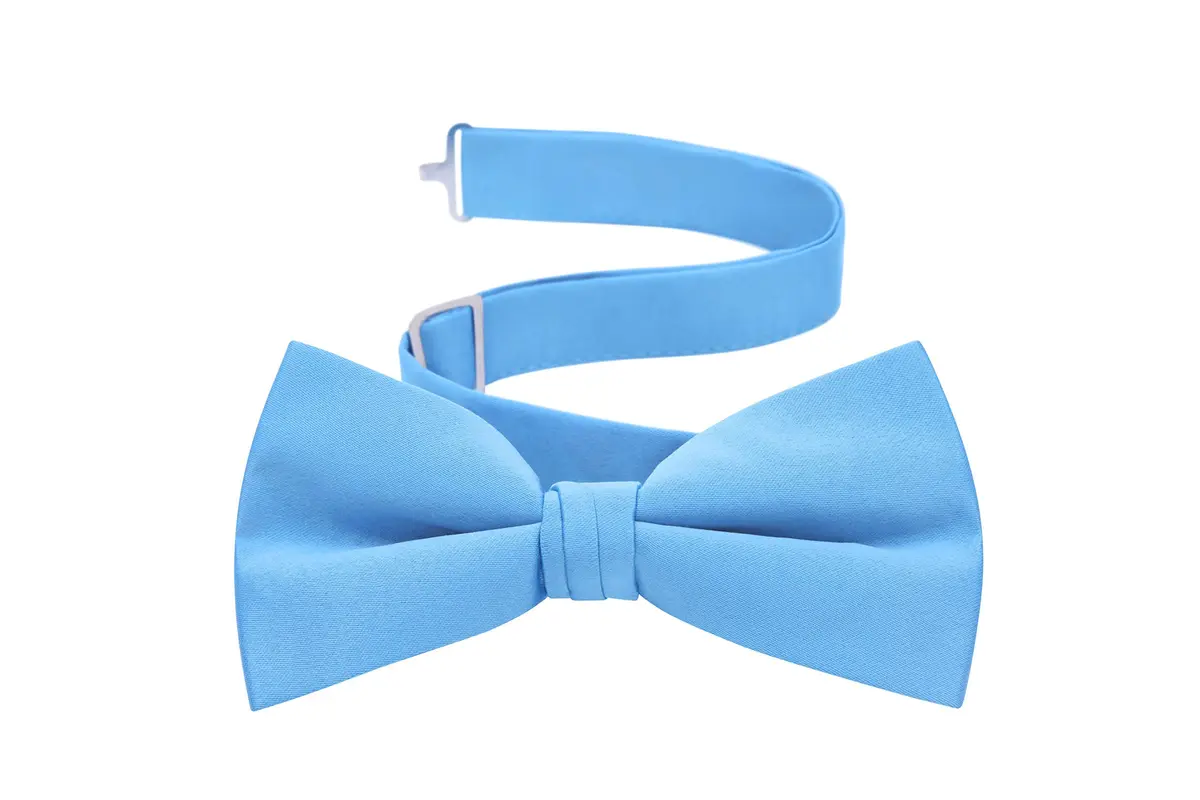 S.H. Churchill & Co. Men's Satin Pre-Tied Formal Bow Tie Light Blue | Elegant Classic Accessory (70-120 chars) - main product image