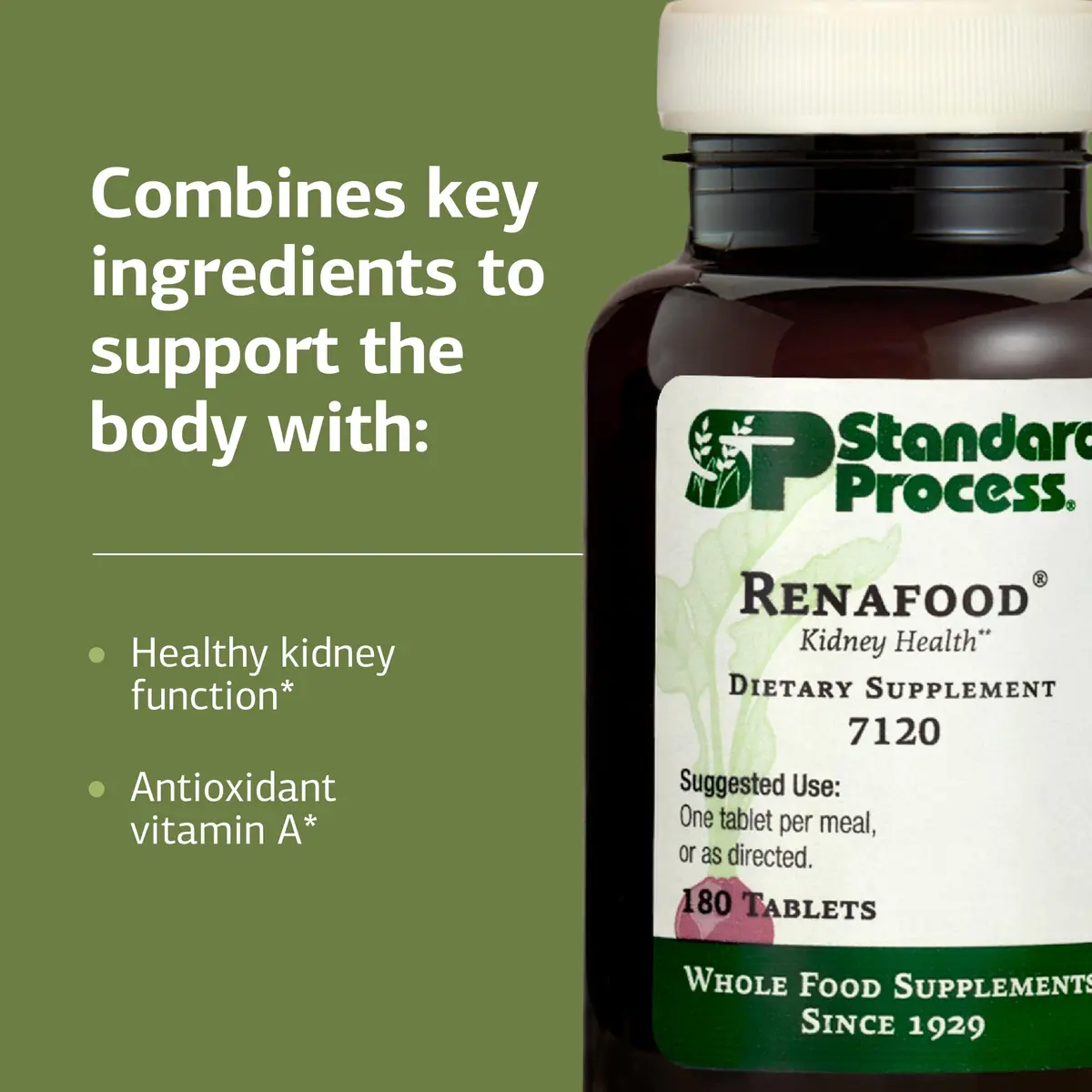 Standard Process Renafood Kidney Support Supplement 180 Tablets | Whole Food-Based Kidney Nutrition - view 4