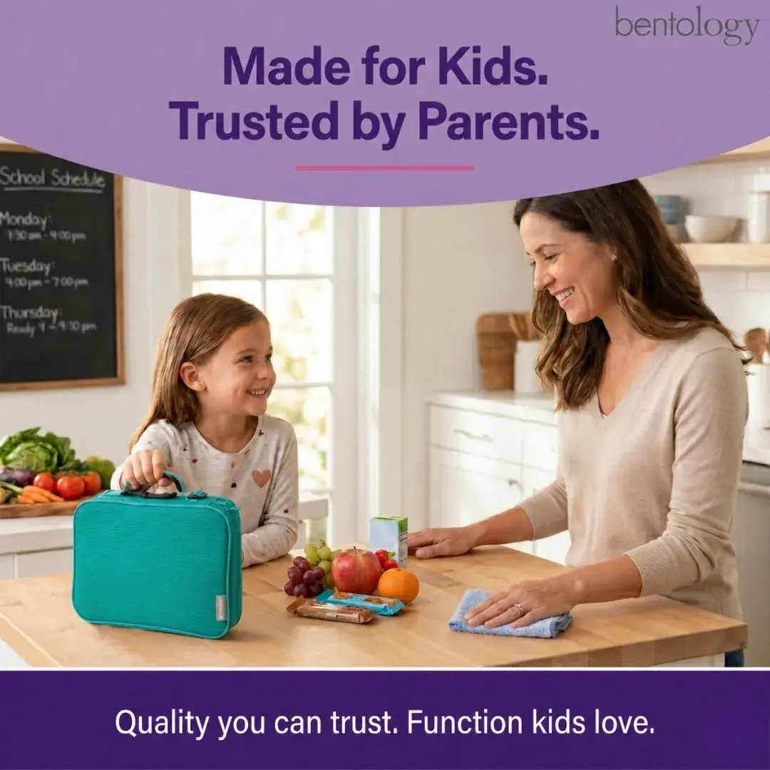 Bentology Kids Insulated Lunch Box for School with Reinforced Support Frame, 240 cu in (10 x 8 x 3 inches) - view 5