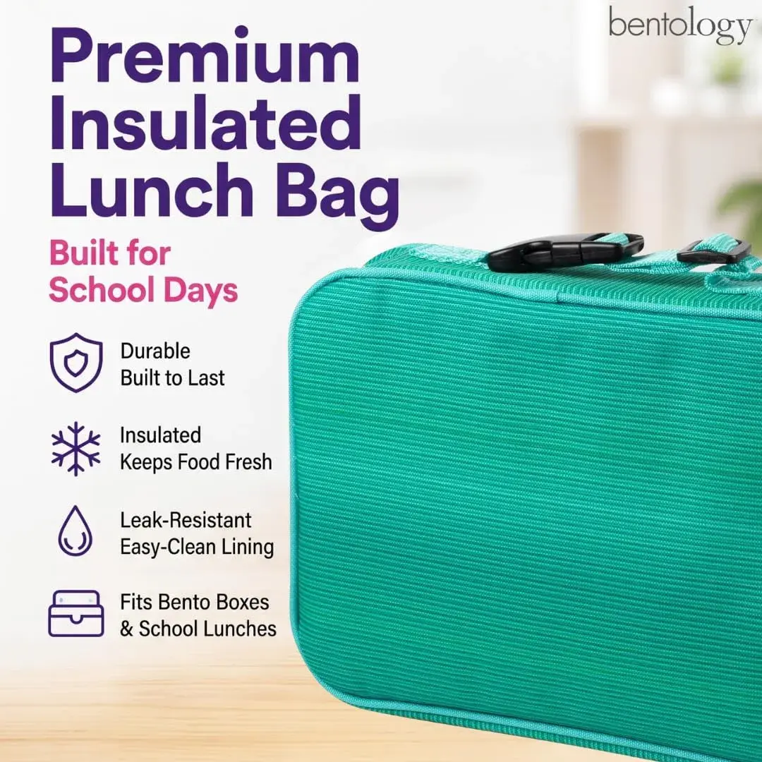 Bentology Kids Insulated Lunch Box for School with Reinforced Support Frame, 240 cu in (10 x 8 x 3 inches) - view 6
