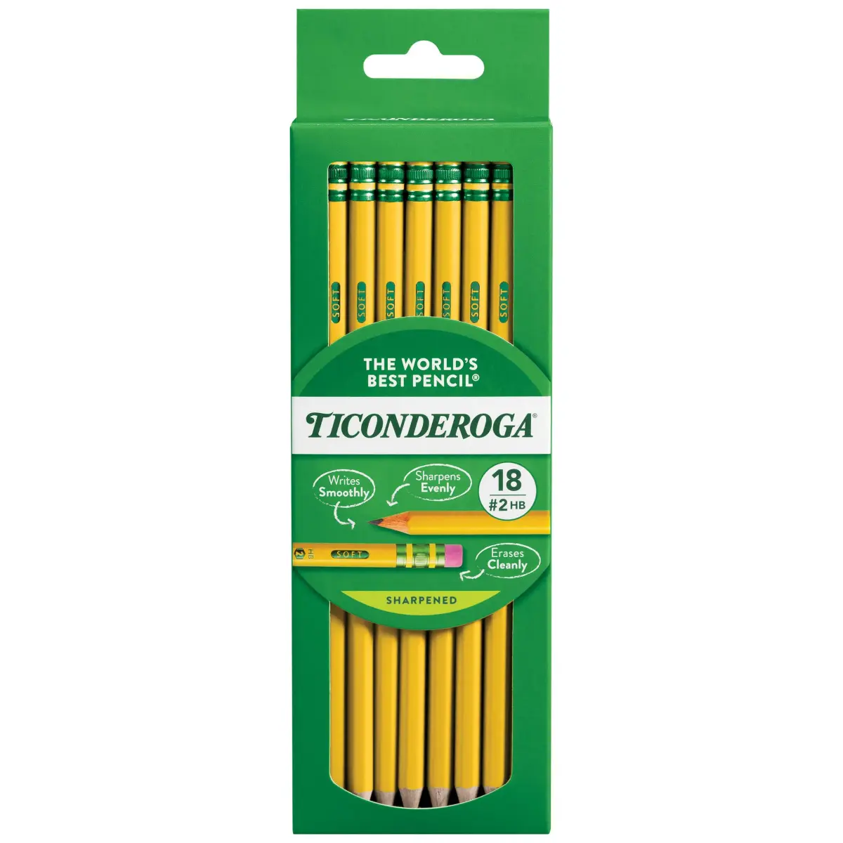 Ticonderoga Wood-Cased Pencils, Pre-Sharpened, HB Soft, Yellow, 108 Pencils Total | Trusted by Teachers for School & Office - main product image