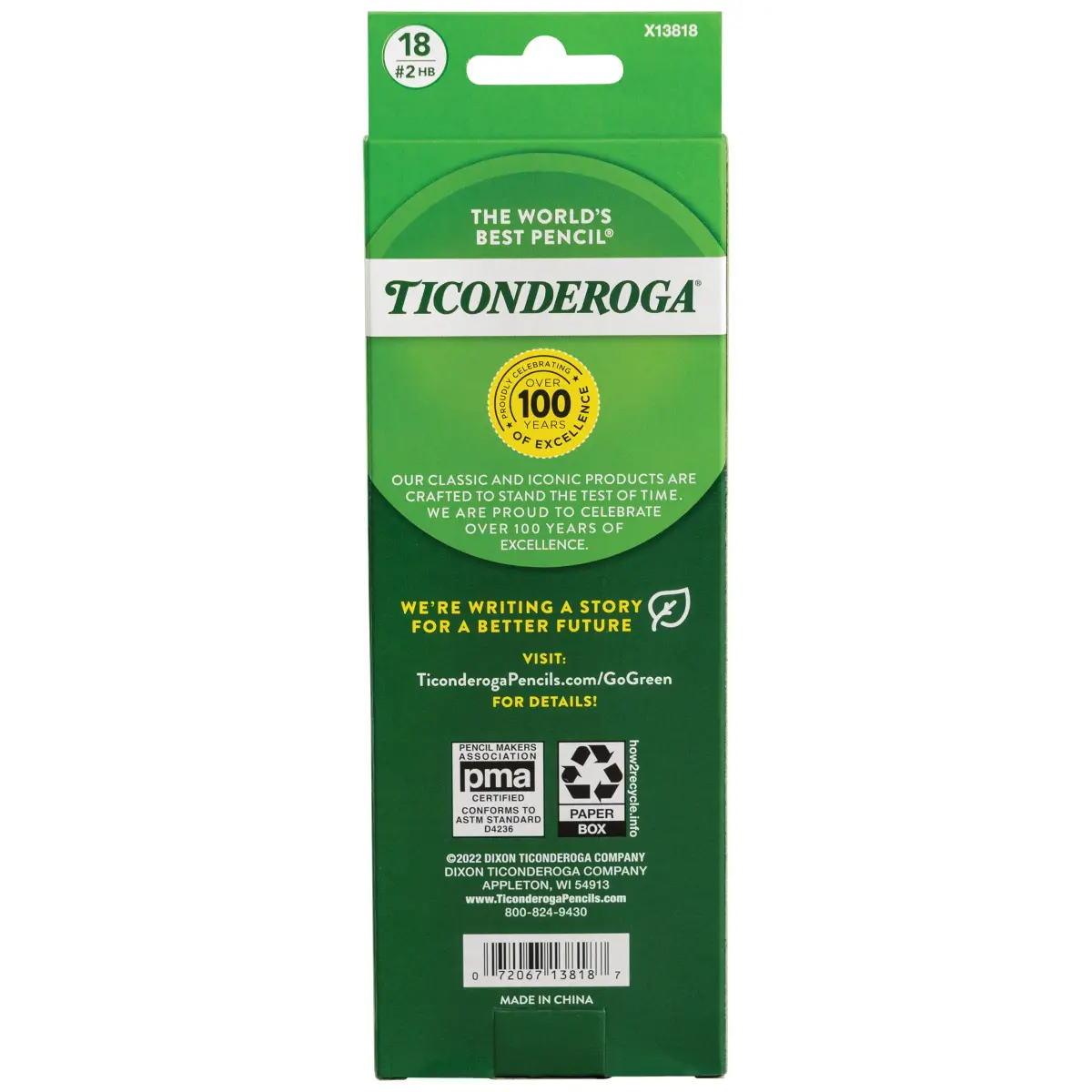 Ticonderoga Wood-Cased Pencils, Pre-Sharpened, HB Soft, Yellow, 108 Pencils Total | Trusted by Teachers for School & Office - view 2
