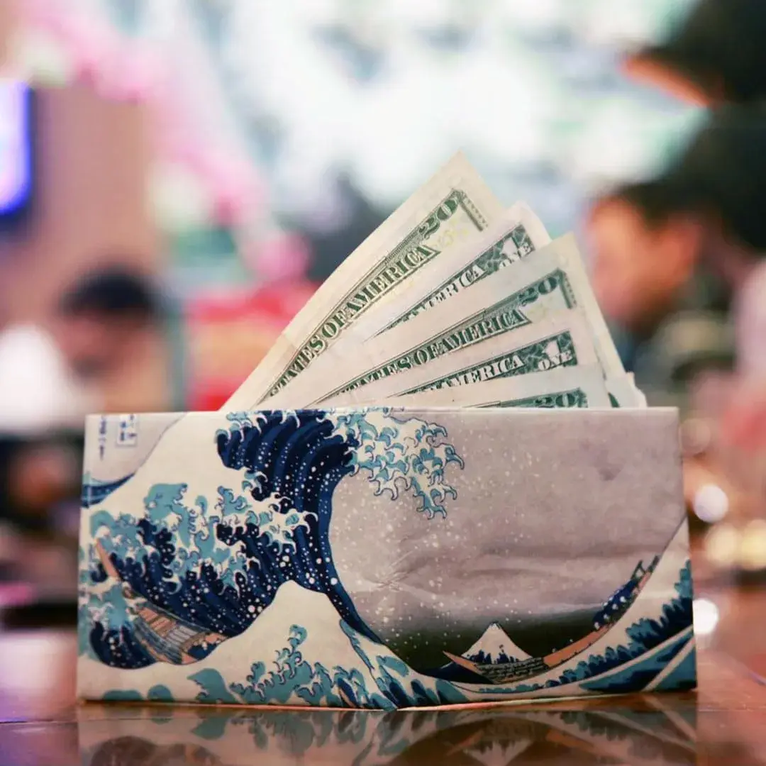 SUPERVEK The Great Wave off Kanagawa Tyvek Slim Bifold Wallet | 20g (0.7 oz) - view 7