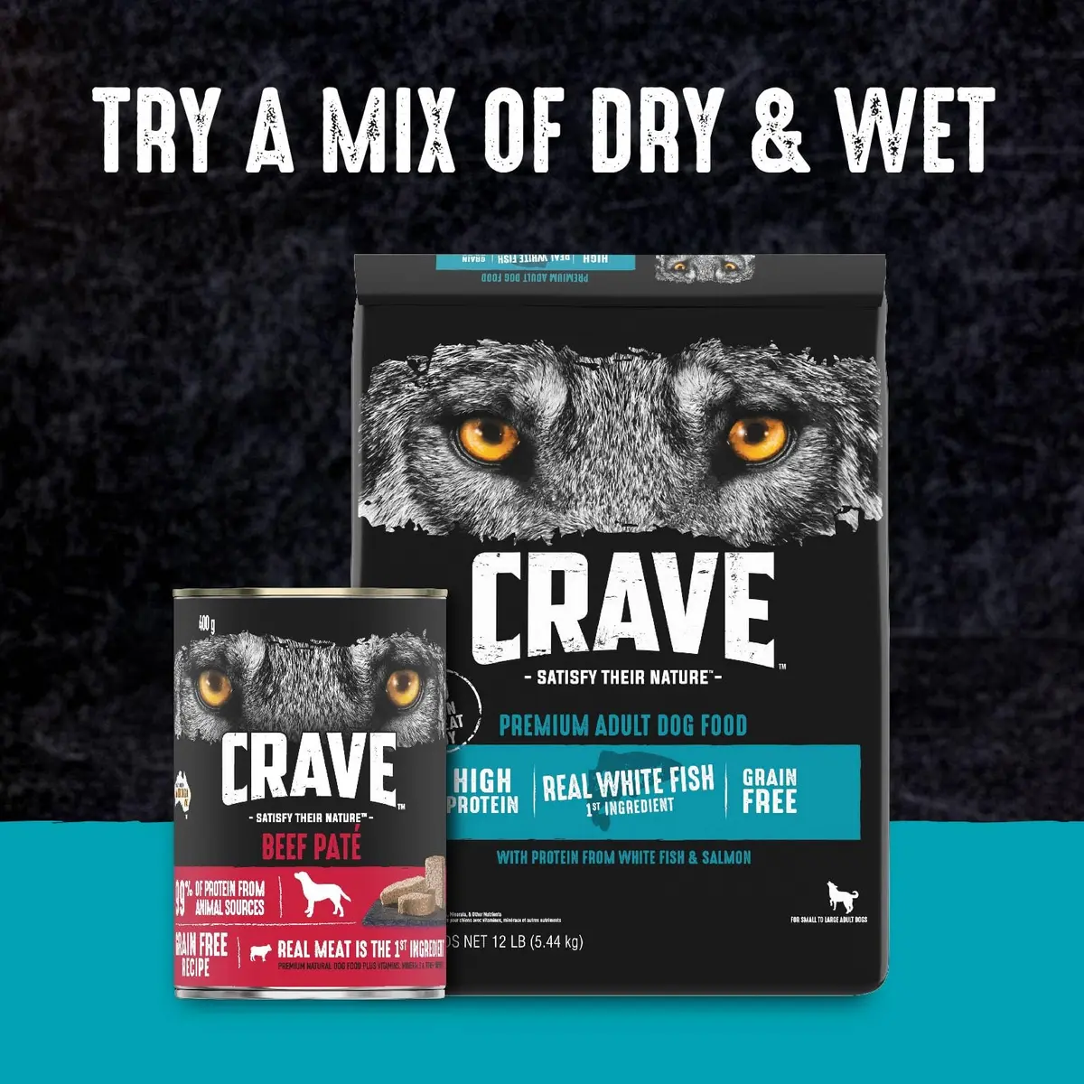 CRAVE Grain Free High Protein Adult Dry Dog Food, White Fish & Salmon, 12 lb. Bag | Protein-Rich, Grain-Free Nutrition for Dogs - view 9