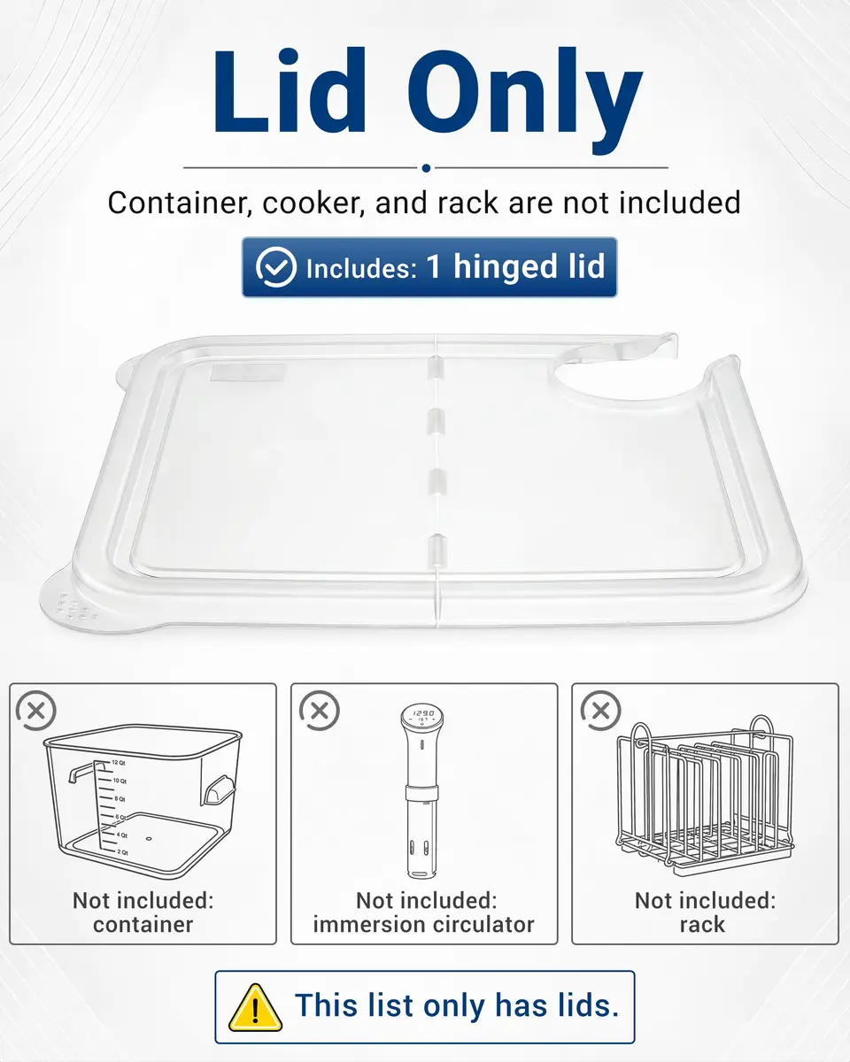 EVERIE Sous Vide Container Lid, Flip-Open, Fits Rubbermaid 12/18/22 QT | Reduce Evaporation & Heat Loss - view 3