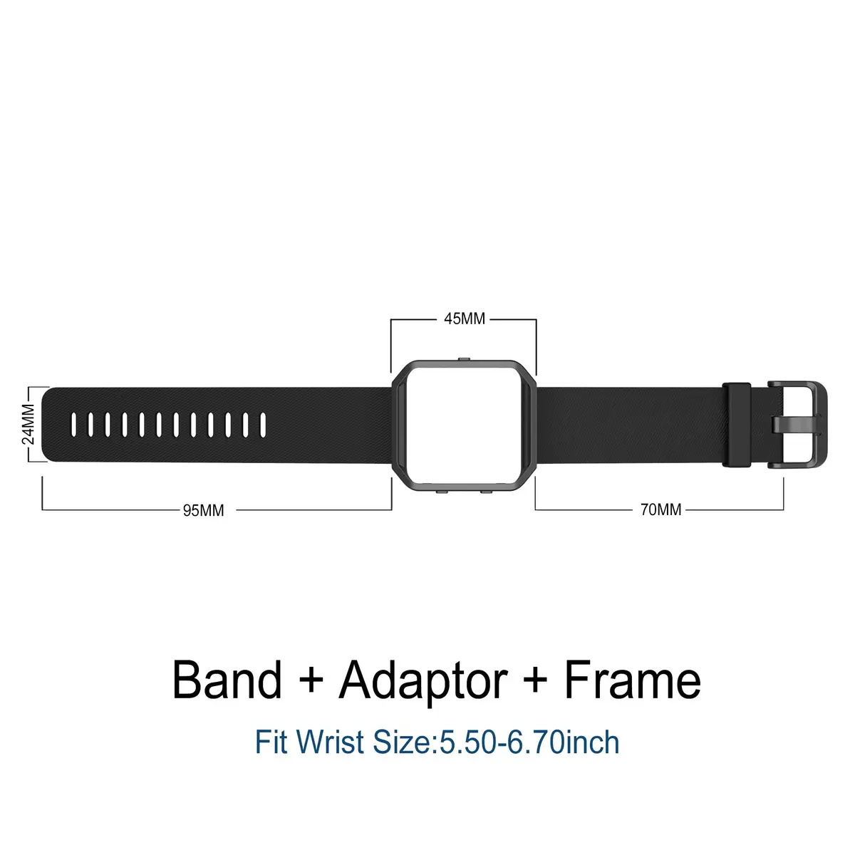 Simpeak Sport Band Compatible with Fitbit Blaze | Silicone Wrist & Metal Frame, Small, Black - view 6
