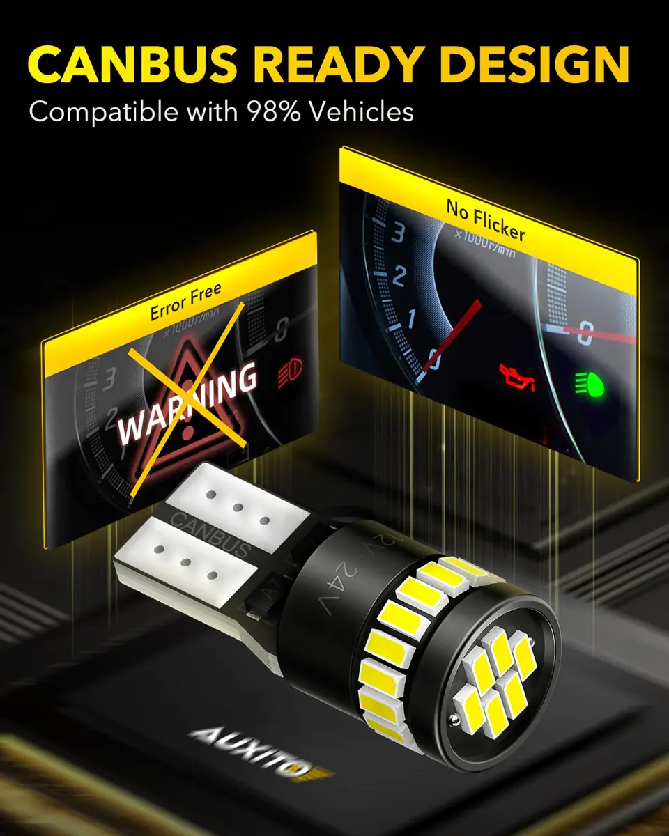 AUXITO 194 LED Bulb 6000K White 10-Pack | Error-Free Interior & Marker Lights - view 6