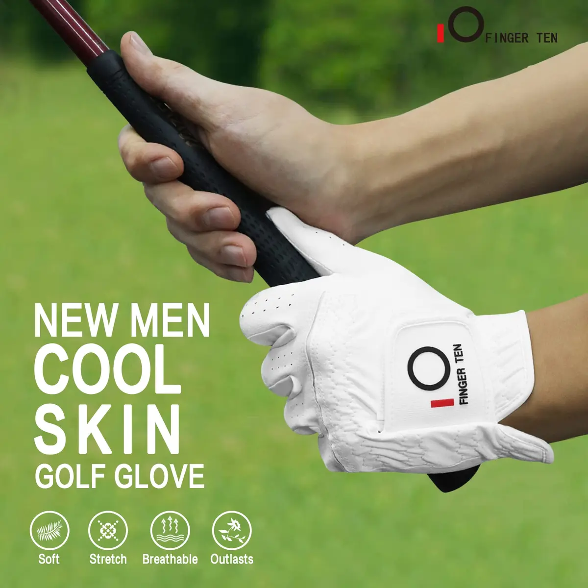 FINGER TEN All Weather Grip Golf Gloves Men 3 Pack (Black, X-Large, Left) | Wet & Dry Performance - view 7