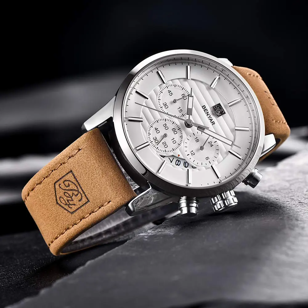 BENYAR Men's Analog Quartz Chronograph Watch 44mm (1.73 inch) | Water Resistant 3ATM - view 5