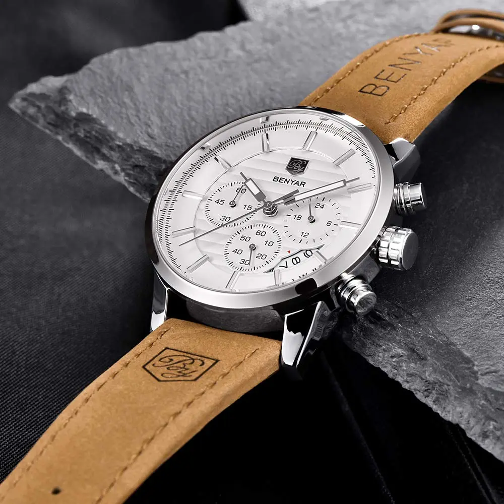 BENYAR Men's Analog Quartz Chronograph Watch 44mm (1.73 inch) | Water Resistant 3ATM - view 6