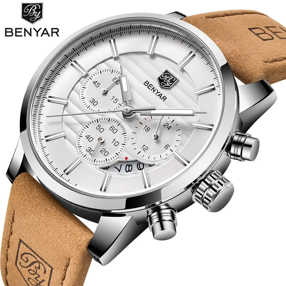 BENYAR Men's Analog Quartz Chronograph Watch 44mm (1.73 inch) | Water Resistant 3ATM - view 2