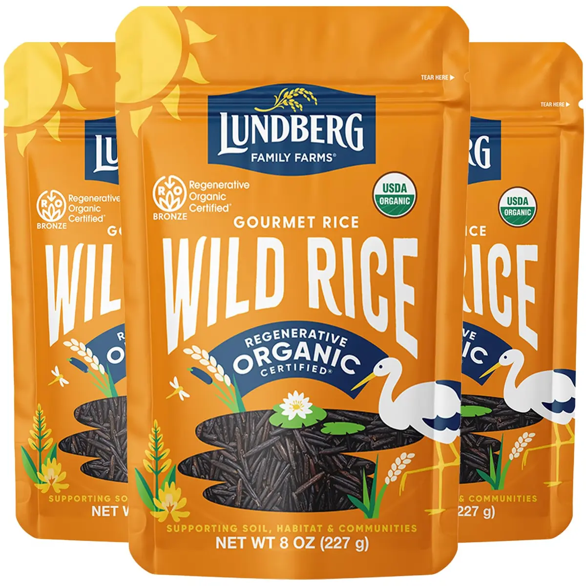 Lundberg Wild Rice 3-Pack, California Cultivated Black Rice, 8 Oz Ea | Regenerative Organic Certified, Vegan, Gluten-Free - main product image