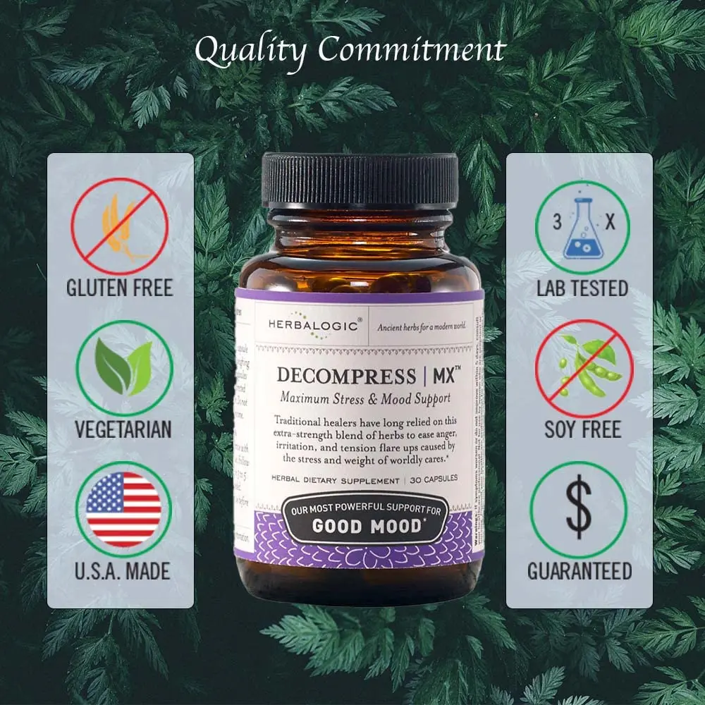 Herbalogic Decompress MX Herbal Capsules 30 Count | Stress & Mood Support Based on Xiao Yao San - view 3