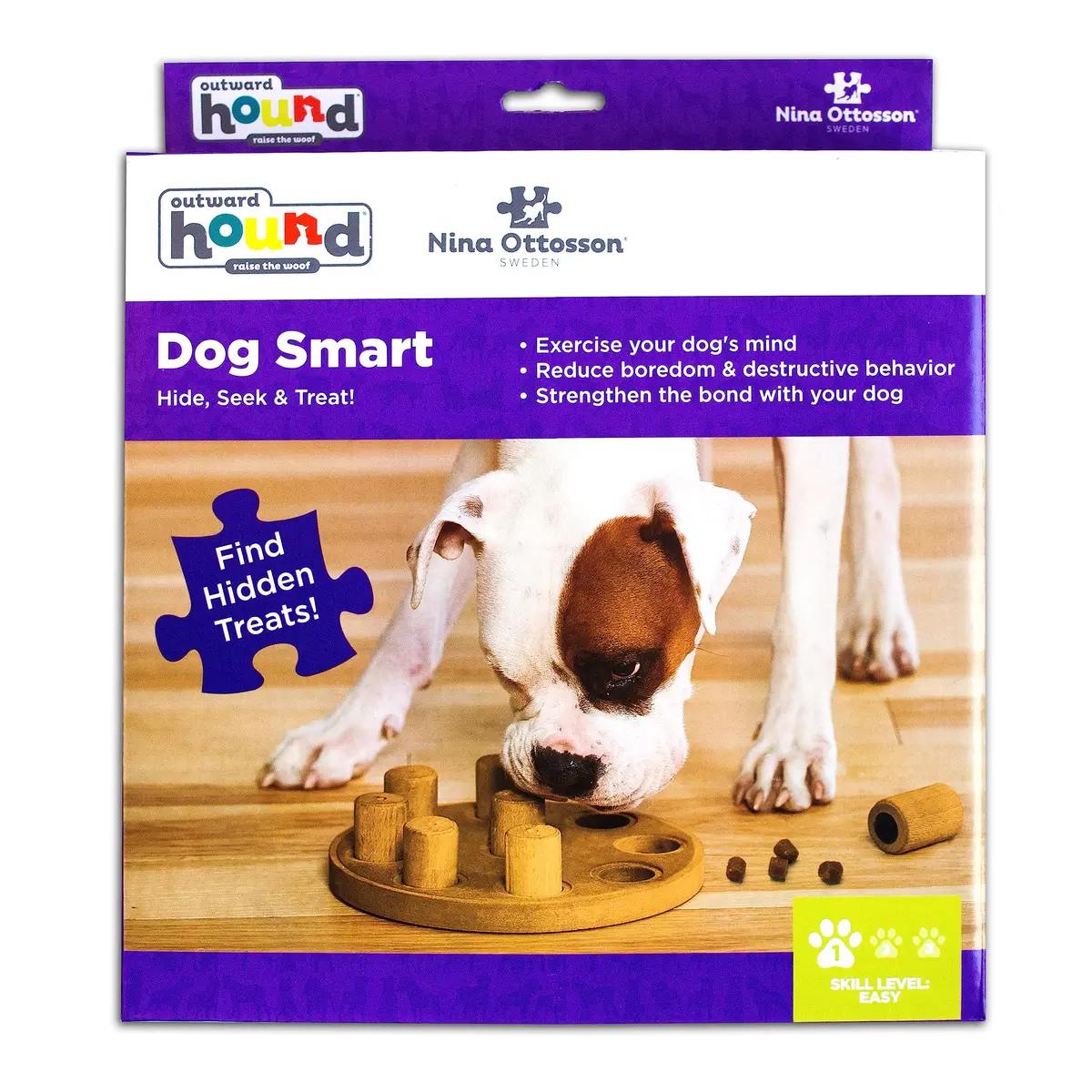 Outward Hound Dog Smart Treat Puzzle Level 1 Beginner Tan Composite | Mental Stimulation & Boredom Buster - view 7