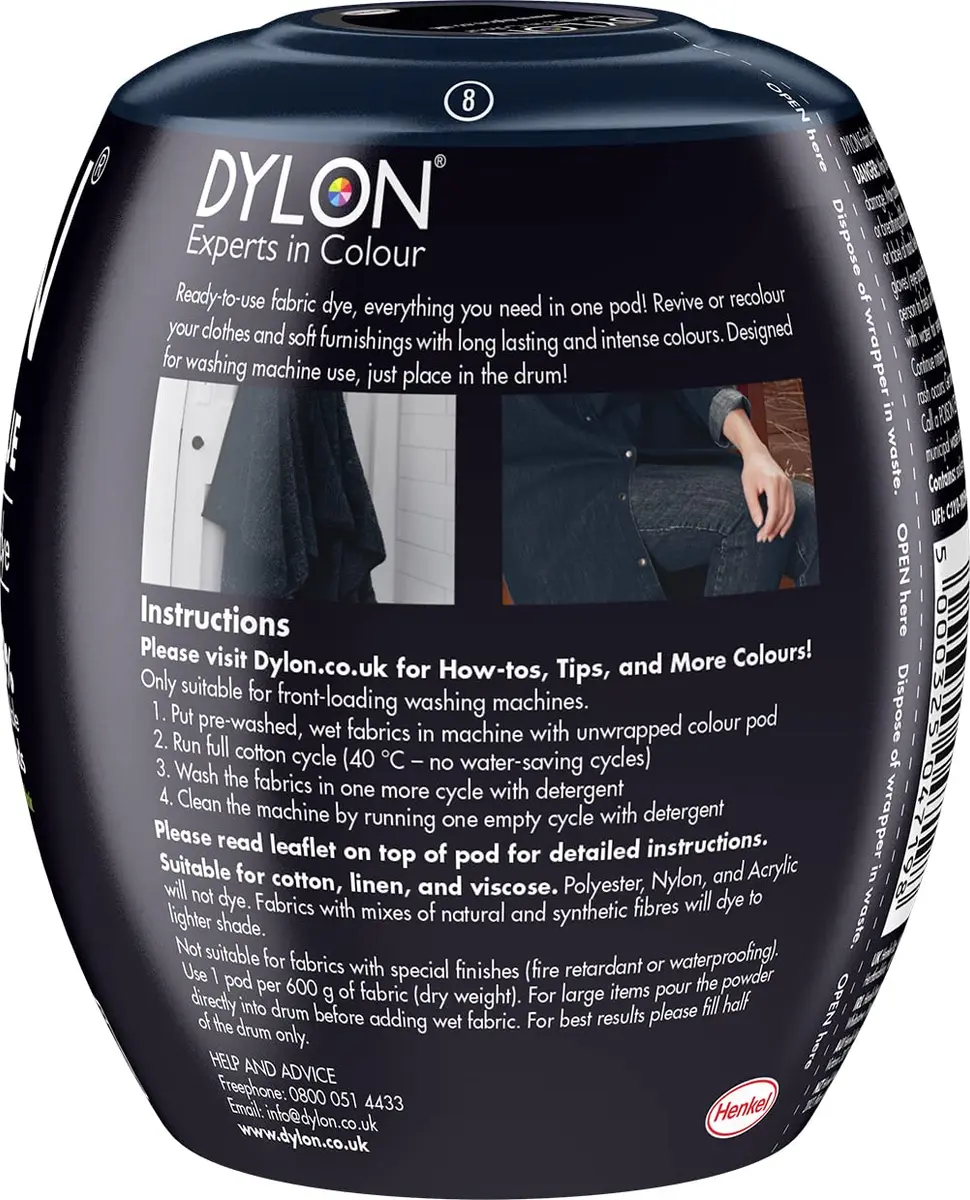 Dylon Machine Dye 350g Navy Blue | Vibrant, Washable & Eco-Friendly Fabric Dye for Natural & Synthetic Fibers - view 2