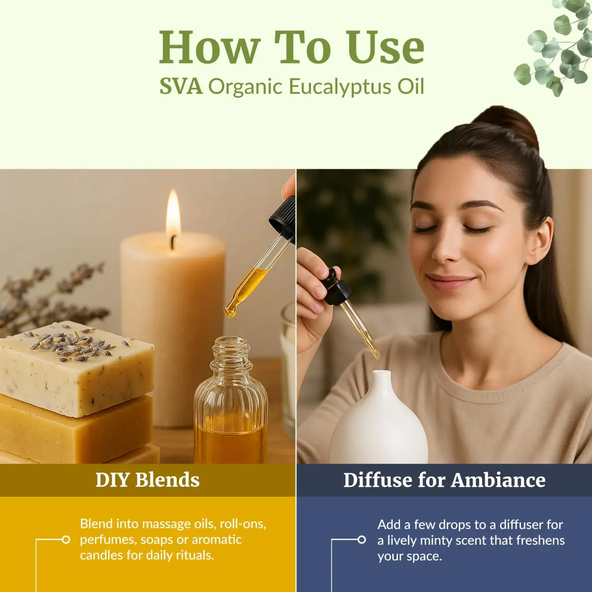 SVA ORGANICS Organic Eucalyptus Essential Oil 118 mL (4 Fl Oz) | Steam Distilled, Pure & Natural - view 6