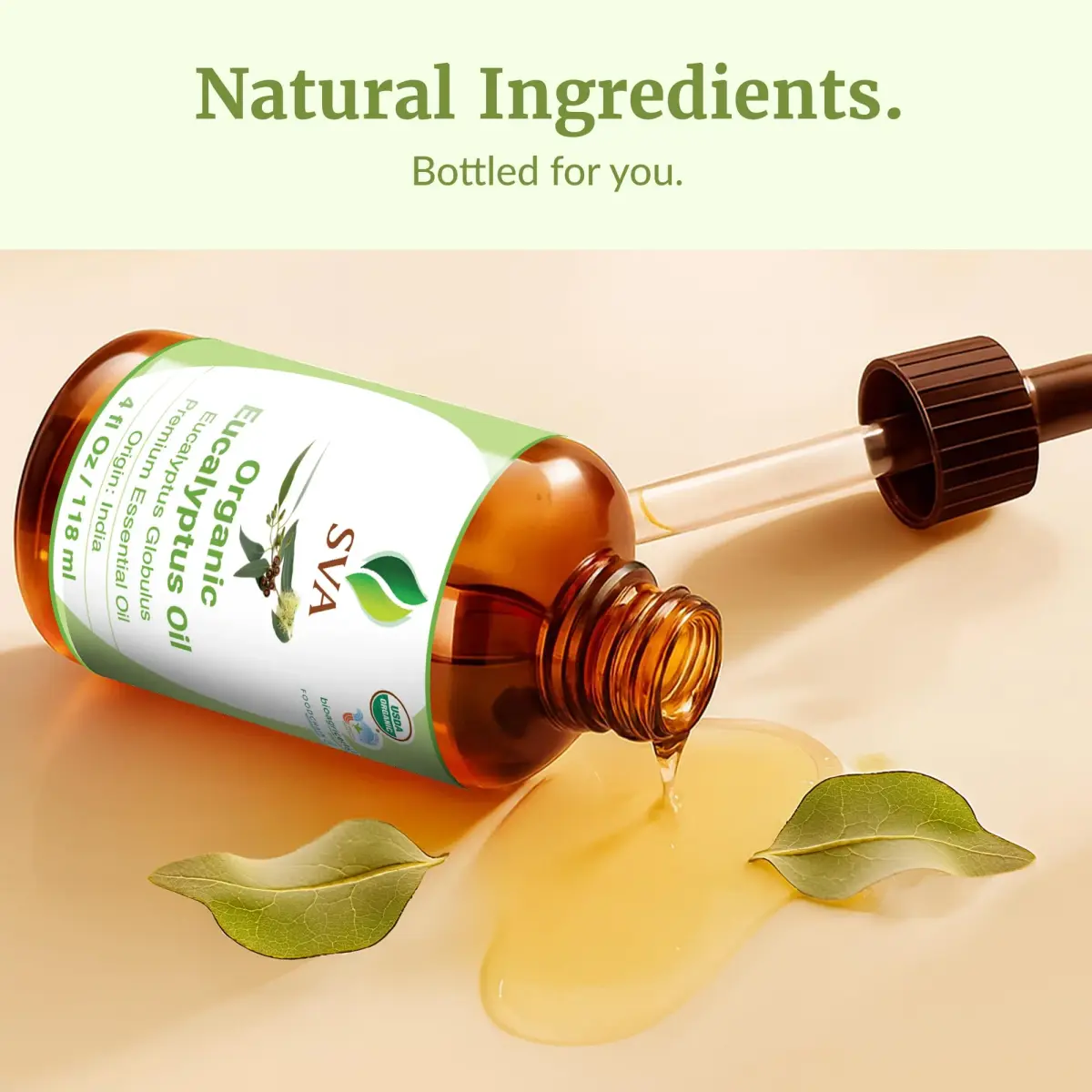 SVA ORGANICS Organic Eucalyptus Essential Oil 118 mL (4 Fl Oz) | Steam Distilled, Pure & Natural - view 8