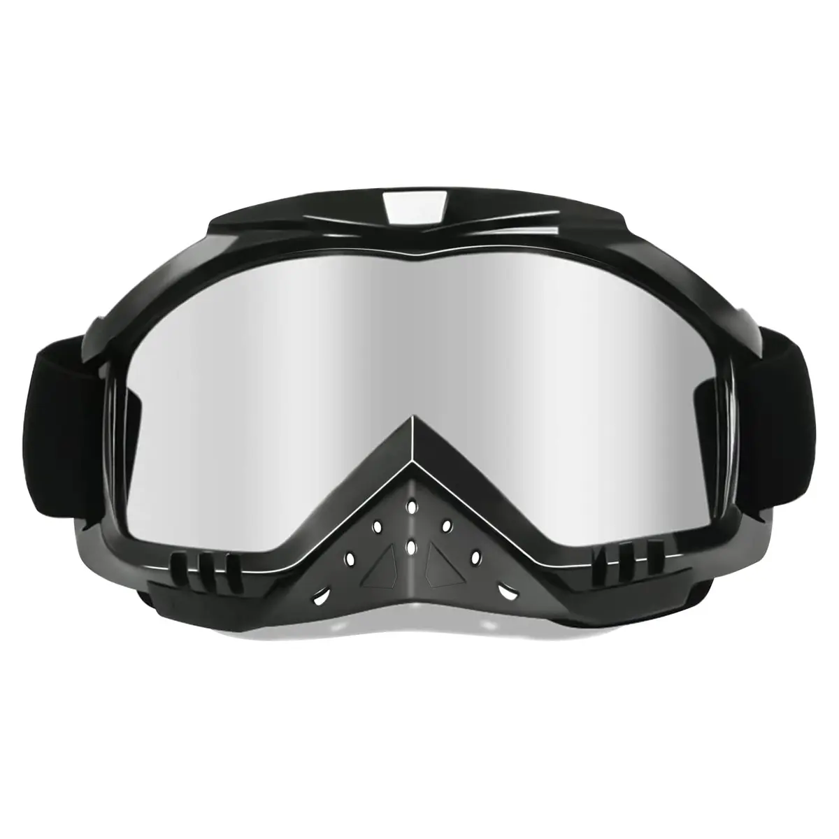 Dmeixs Silver Lens Motorcycle Motocross Goggles | Anti-Fog, UV Protection, Helmet Compatible - main product image