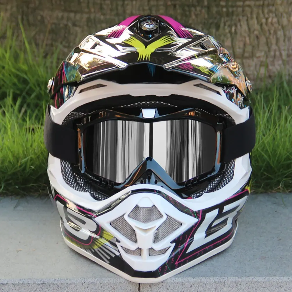 Dmeixs Silver Lens Motorcycle Motocross Goggles | Anti-Fog, UV Protection, Helmet Compatible - view 2
